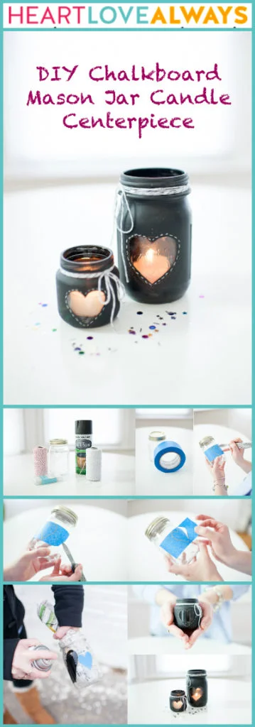 DIY Chalkboard Mason Jar Candle Centerpiece