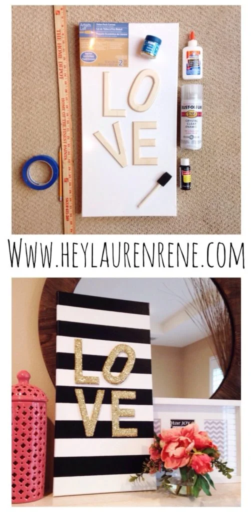 DIY Glitter Love Canvas