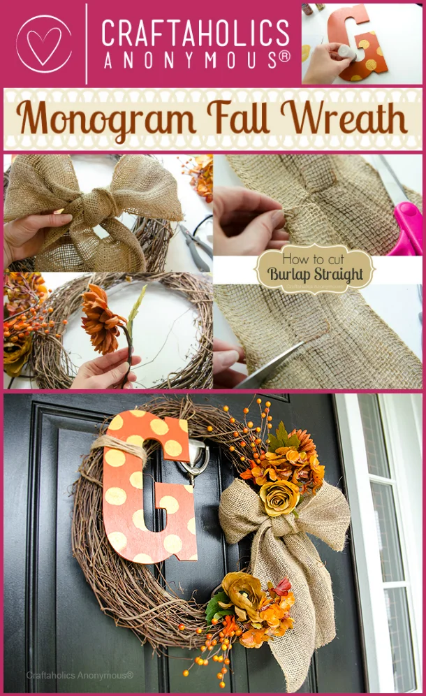 Monogram Fall Wreath DIY Home Decor