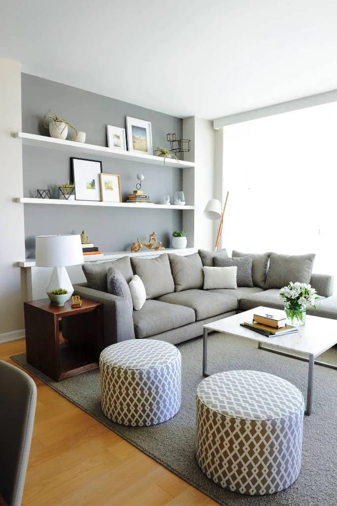 Open Concept Light Wood Floor Scandinavian Living Room