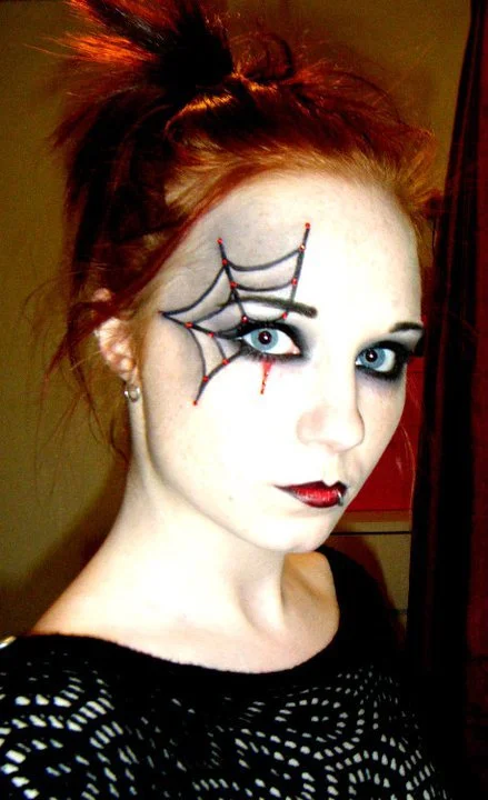Halloween face paint Spider Webs and Spider Makeup