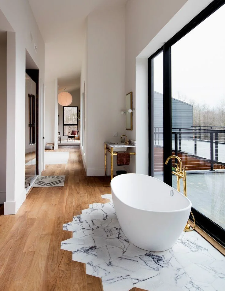 grey marble wood floor Japanese spa