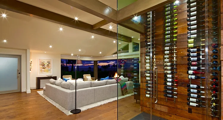 home bar organization in living room