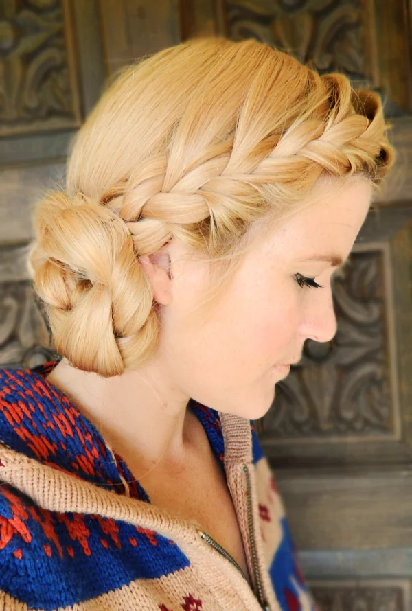 DIY Double Braid Boho Side Bun