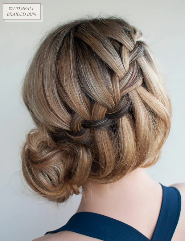 DIY Waterfall Braided Bun By Bun Hair Romance
