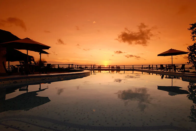 Pool at sunset