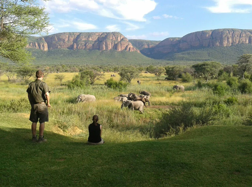Walking through the Marataba Safari Lodge