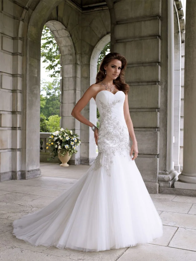 lace and bling wedding dress