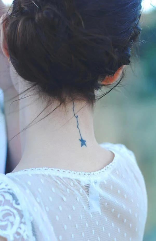 star tattoo on neck For Female