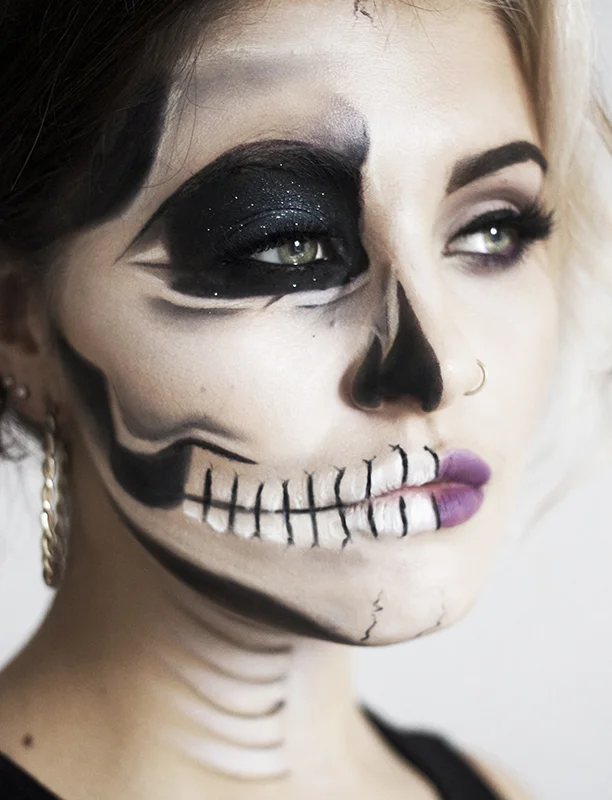 Edgy Half Face Skull
