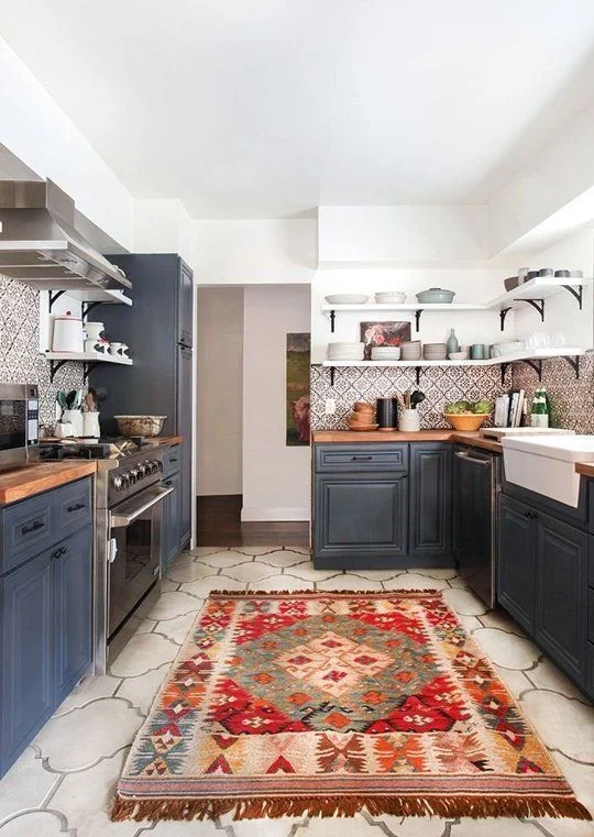 cement tile kitchen backsplash