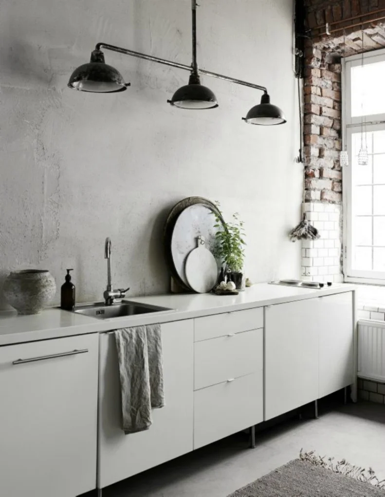 white industrial kitchen