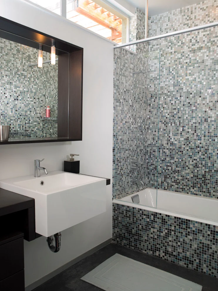 modern bathroom Shadow box mirror