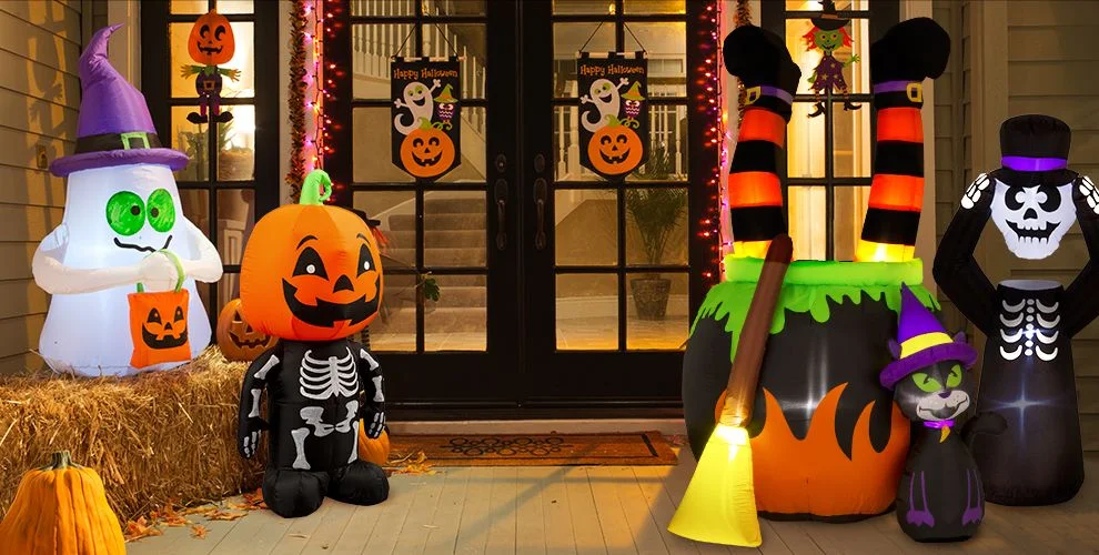 Disney themed Halloween decoration front door