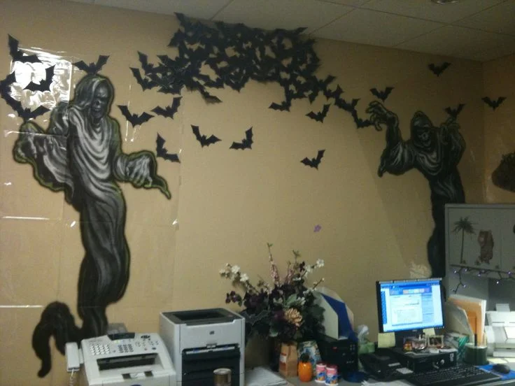 Halloween Bats Decor Work Space