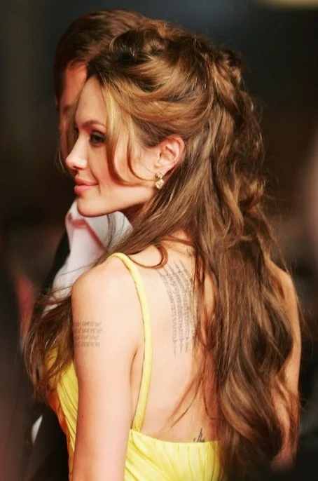 Angelina Jolie Half Up Half Down Hairstyle