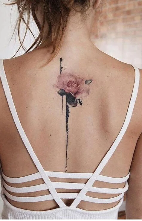 Back Side Vintage Rose Tattoo