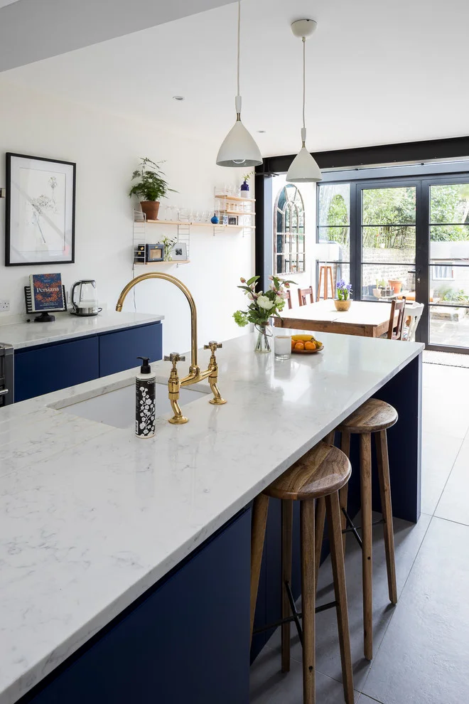 Bespoke Kitchen Marble Island Wooden Stool