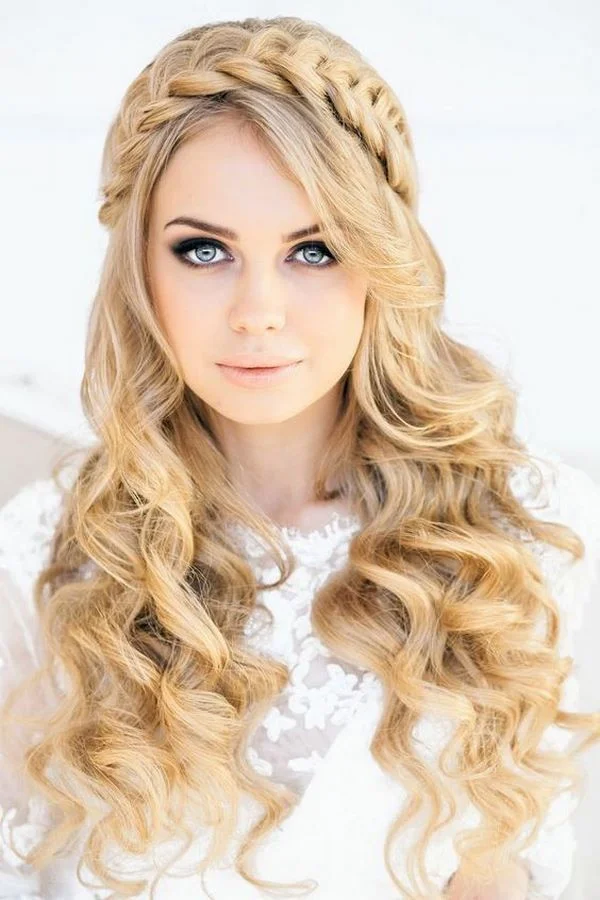Crown Style For Golden Hair With Braid