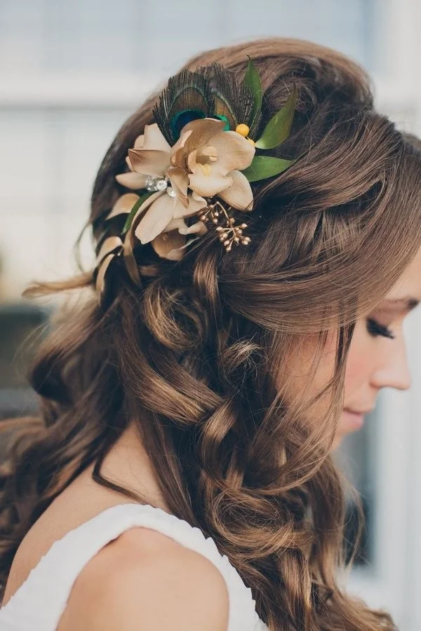 Half Updo With Flowers