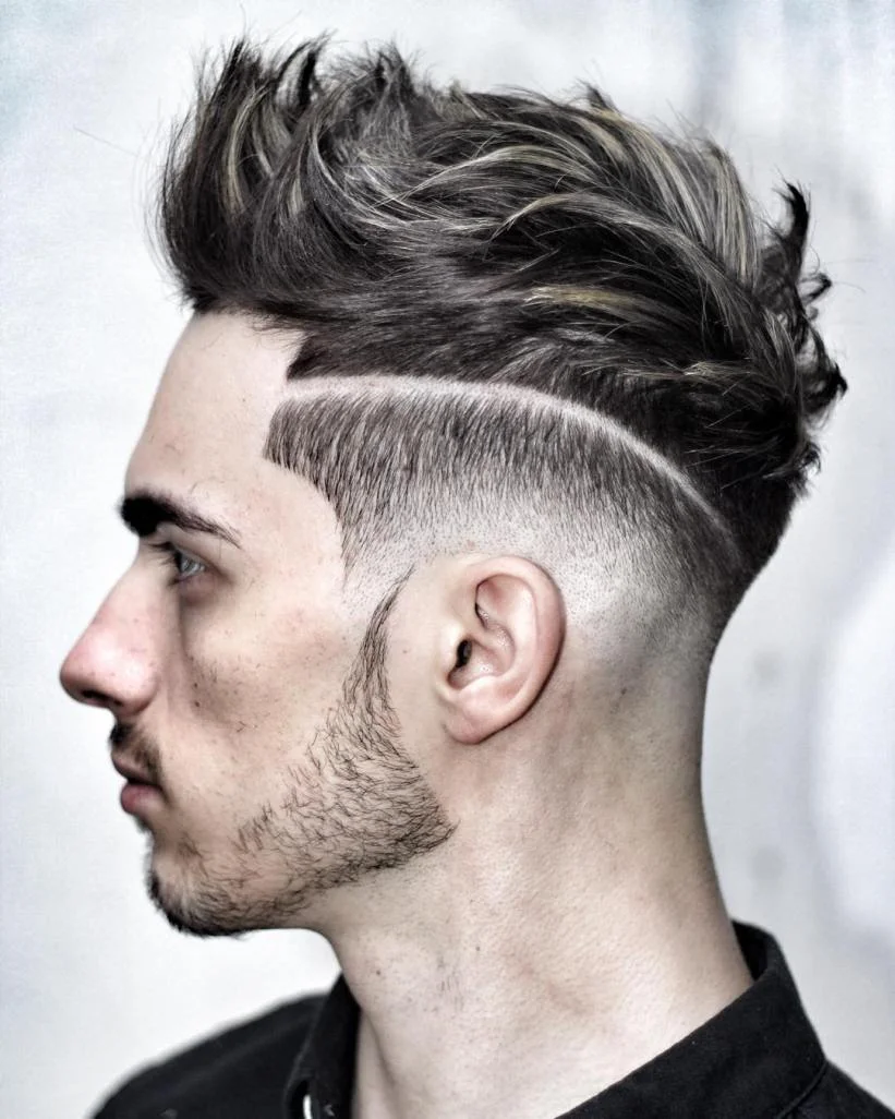 High Low Fade and Textured Quiff