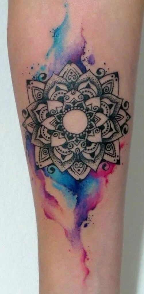 Mandala Watercolor Tattoo