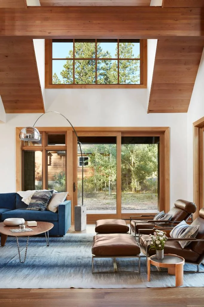 Wooden Furniture Living Room With High Ceiling
