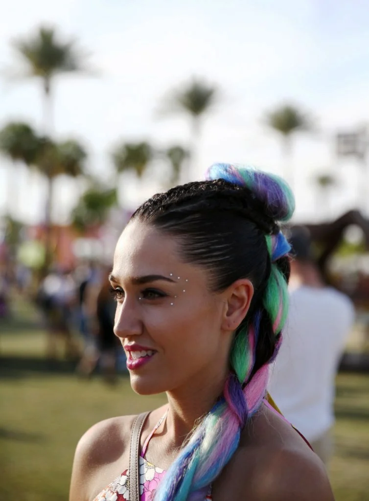 Coachella Small Dutch Braid With Rainbow Color