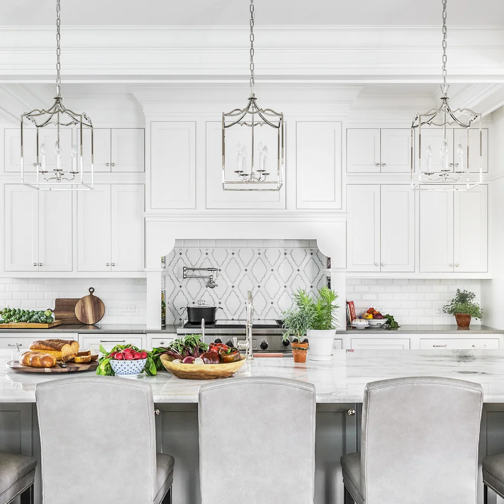 hanging kitchen lamp on dining table