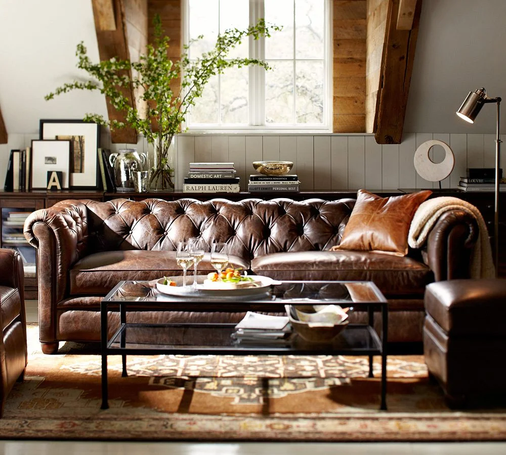 living room leather sofa Capitone Patterns Design