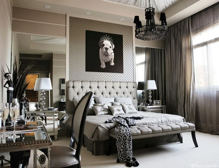 old Hollywood glamour bedroom