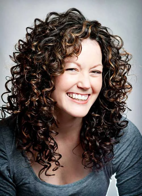 Dark Brown Layered Curly Hair