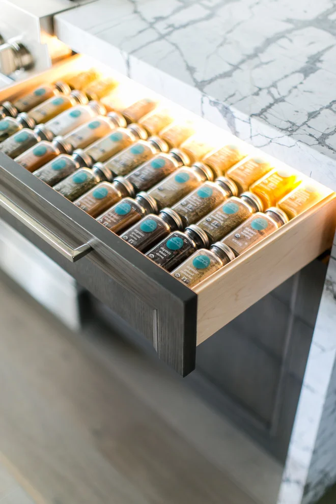 Kitchen Drawer Design For Mini Bottle of Masala
