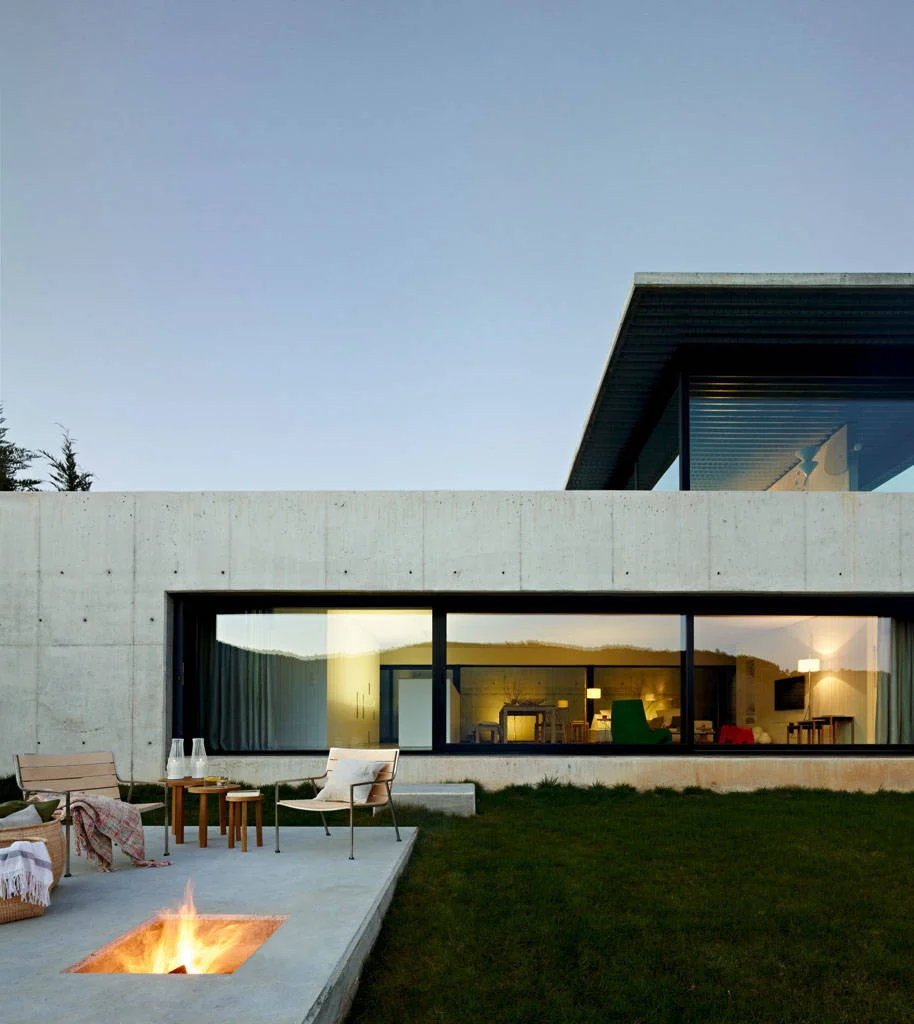 Large Gray Split-Level Concrete Flat Roof