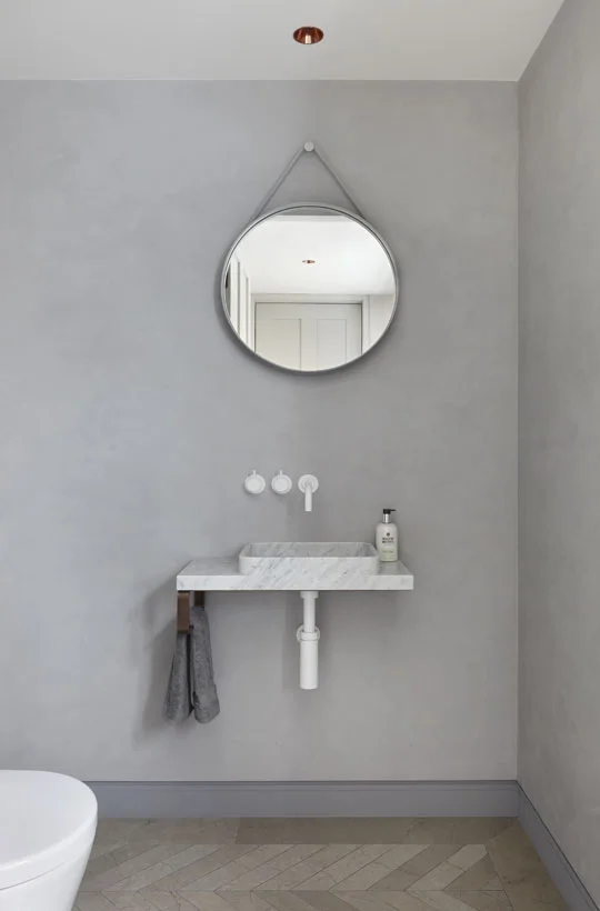 Marble Wash Basin Round Mirror