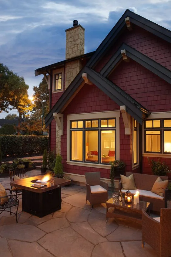 Awesome Red House Design with Black Trim