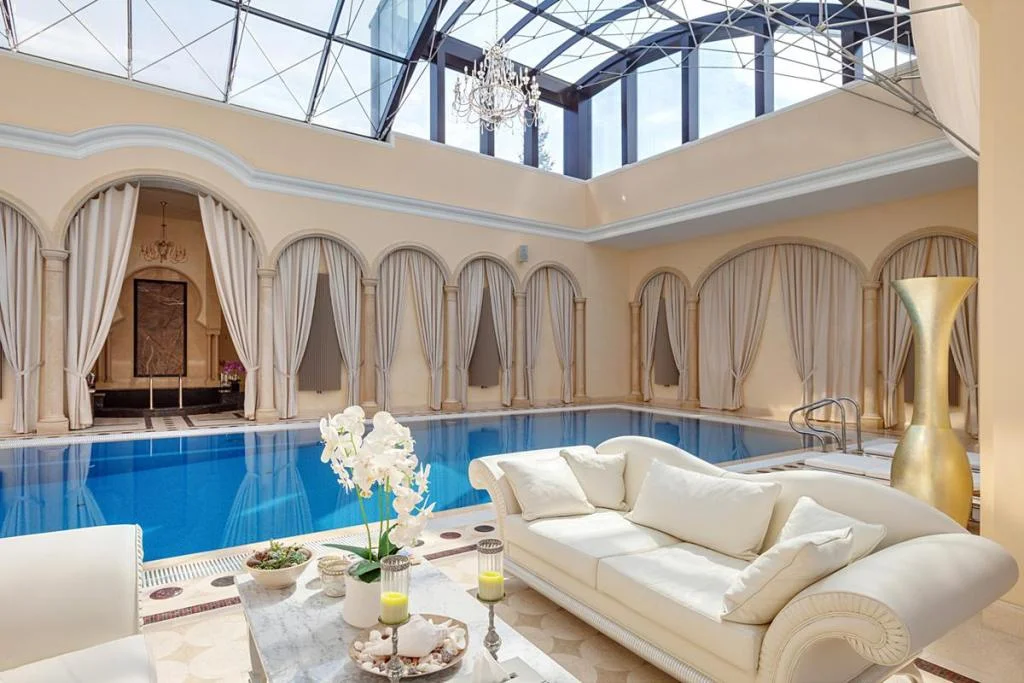 Bright Interior Design Around Pool