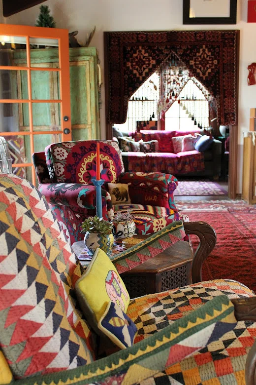 Colorful Seating Covers And Area Rug