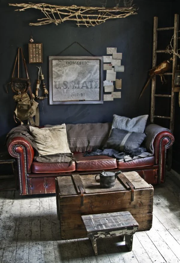 Industrial Leather Sofa