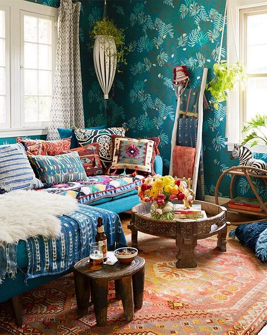 Minimalist Blue Bohemian decor