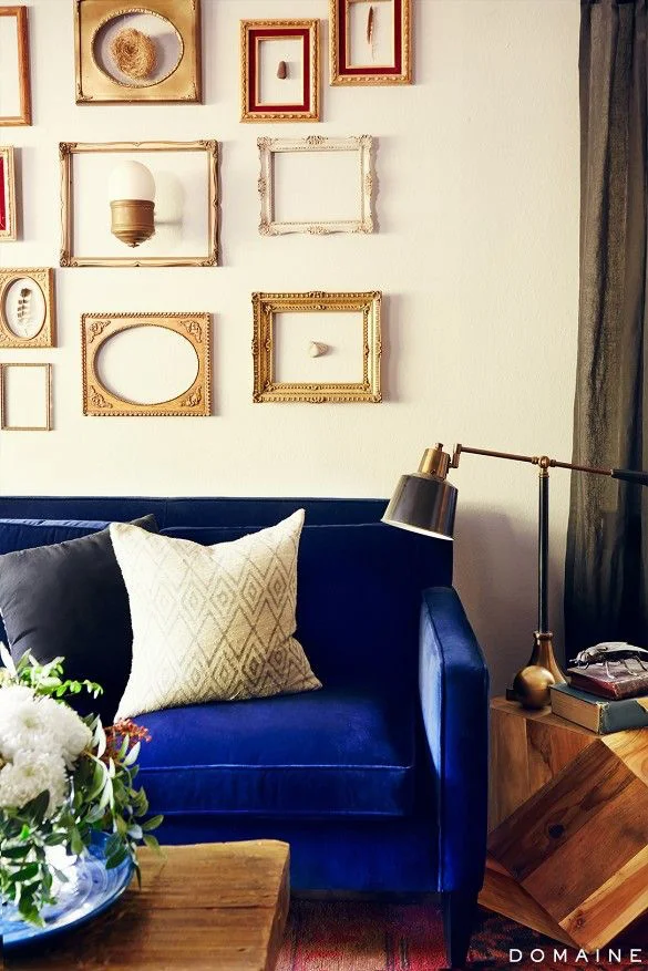 Navy Blue Velvet Couch