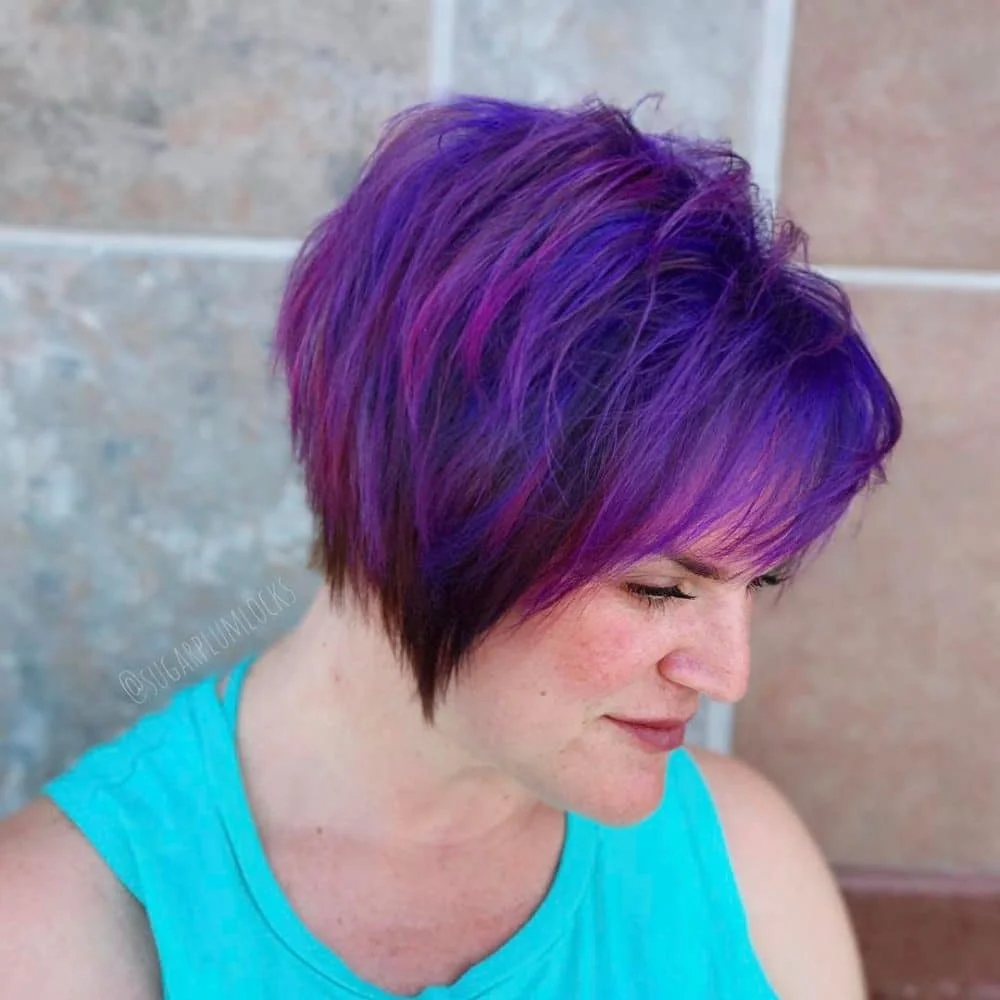 Purple Highlights on Black Hair