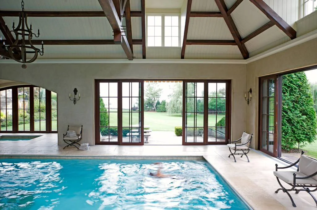 Traditional Pool Near Garden Area