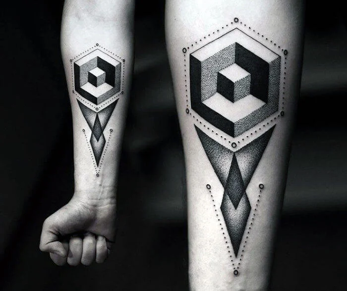 Breathtaking Geometric Box Tattoo Design