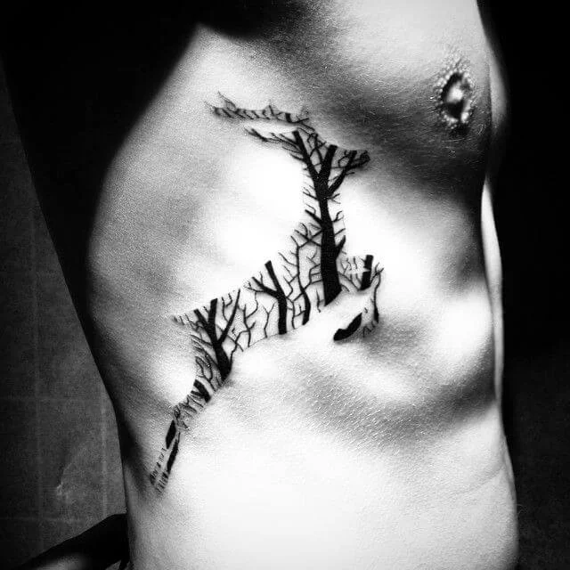 Cute Jumping Baby Deer Tattoo