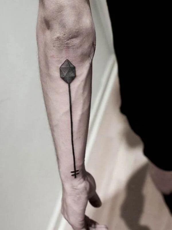 Geometry Abstract Lines Tattoo Back of Forearm