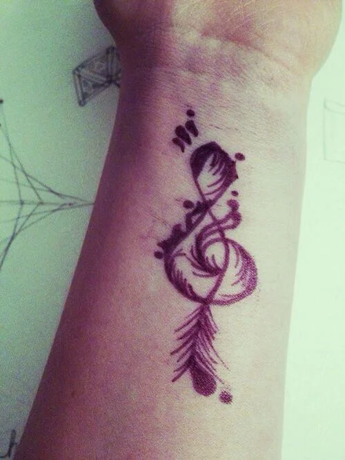Girls Musical Tattoo For Wrist