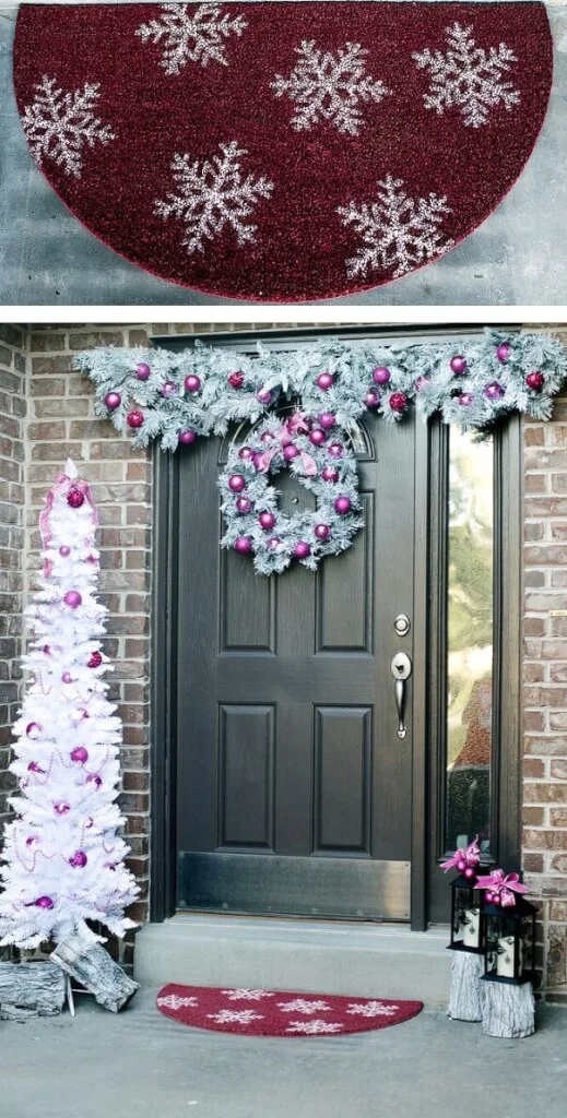 Half Circle Christmas Doormat