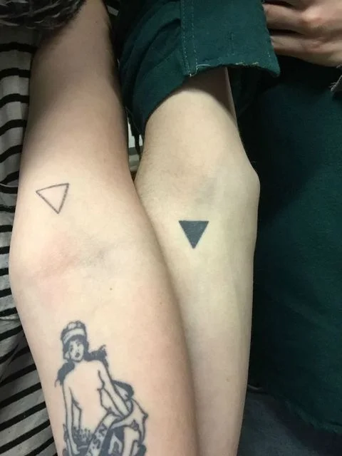 Small Triangle Couple Tattoo