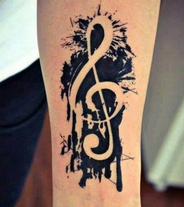 Tattoo Musical Note on Forearm